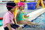 一對二女幼童適應水性練習